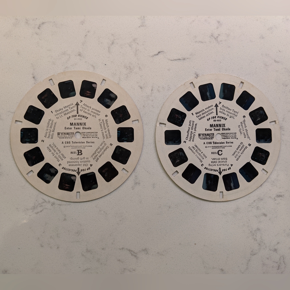 View Master Reels BB 4502 & BB 4503 Mannix Enter Tami Okada Reel B & Reel C